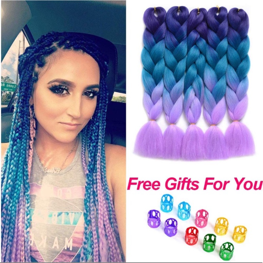 - 5 packs of 🧜🏾‍♀️ MERMAID ombré braiding hair
